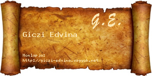Giczi Edvina névjegykártya